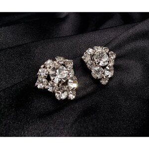 Vintage 1950's Rhinestone Clip-On Earrings